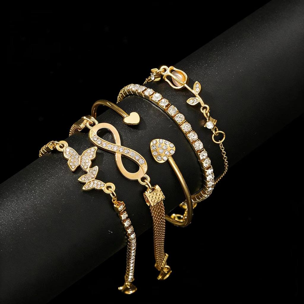 New European and American high-end design tulips8Butterfly bracelet5Accessory set