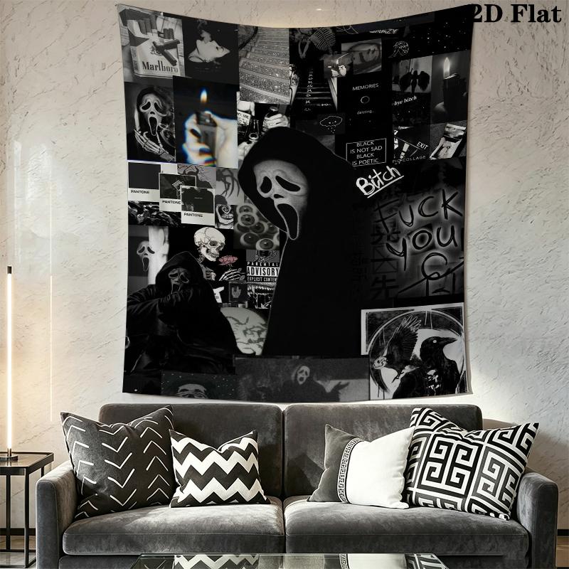 Scream Wall Tapestry Aesthetic Wall Hanging Printed Fabric Blanket Decorative Tapestries for Bedroom Living Room Home Decor