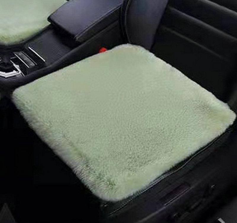 Winter Rabbit Plush Car Seat Cover Set - Velvet-Lined, Thick, Warm, Three-Piece Cushion Set.