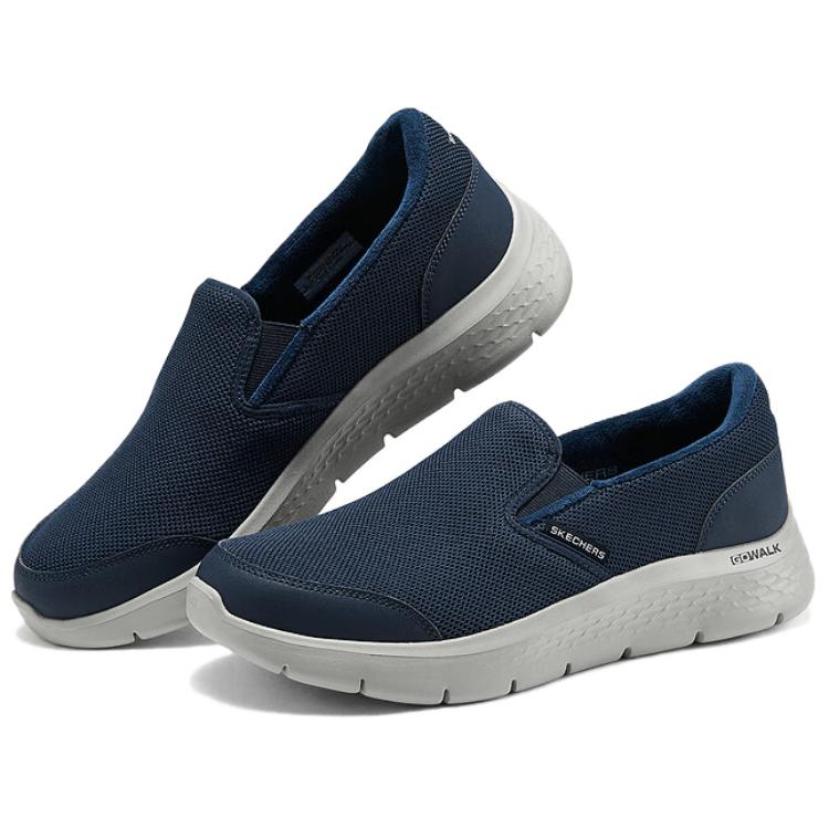 Skechers Go Walk Flex Fabric Synthetic Leather Comfortable Convenient Breathable Warm Low Top Lifestyle Casual Shoes Men Casual Shoes 216331-NVY