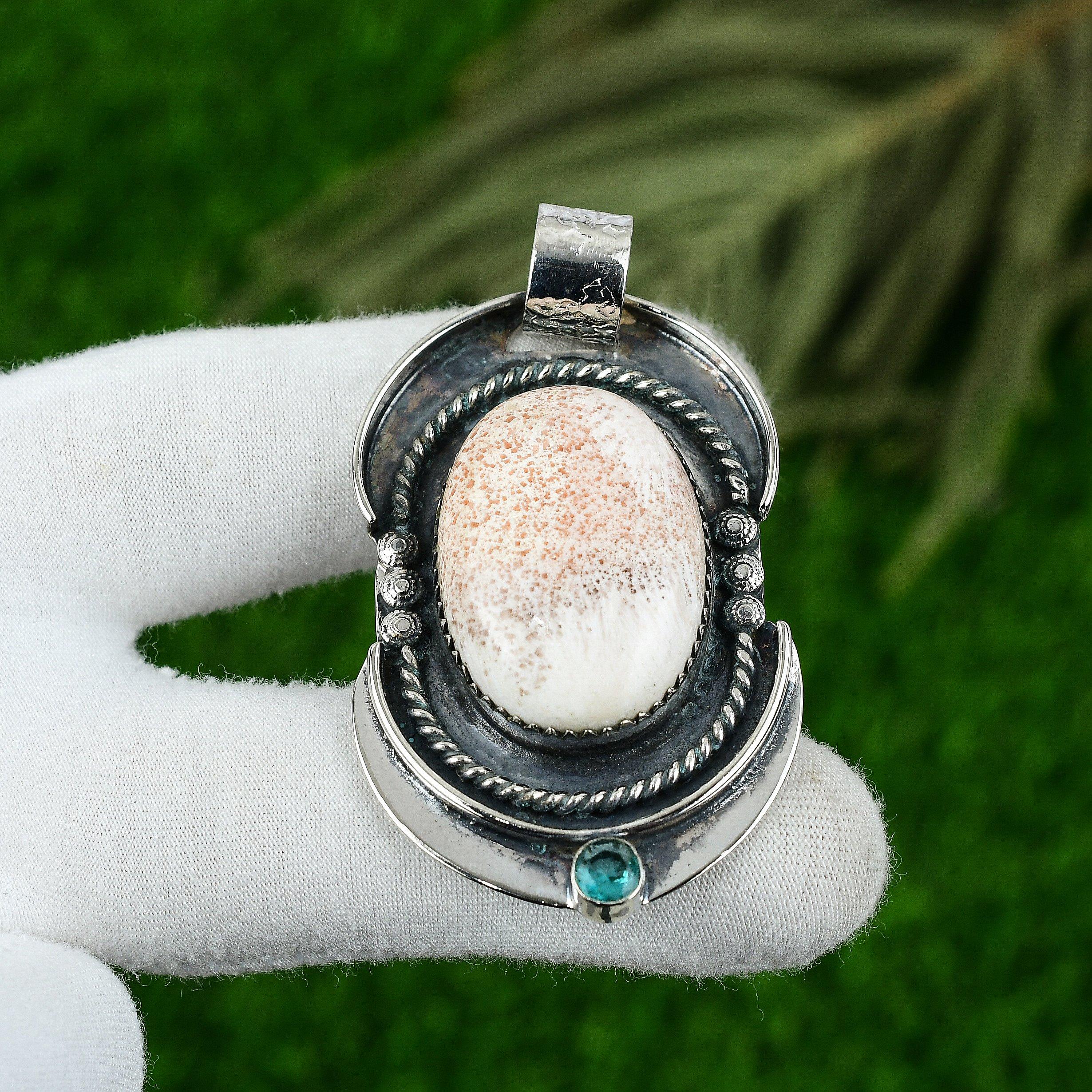 

Подвеска из стерлингового серебра с драгоценным камнем сколецит чакры короны и топазом для дочери