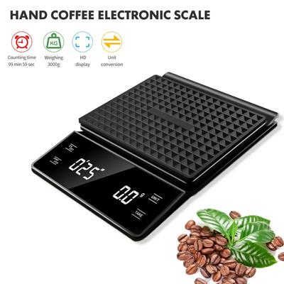 3Kg/0.1g Coffee Scale Digital Multifunction Weighing Scale with Timer Pour Over Drip Espresso Scale LCD Display Kitchen Tools