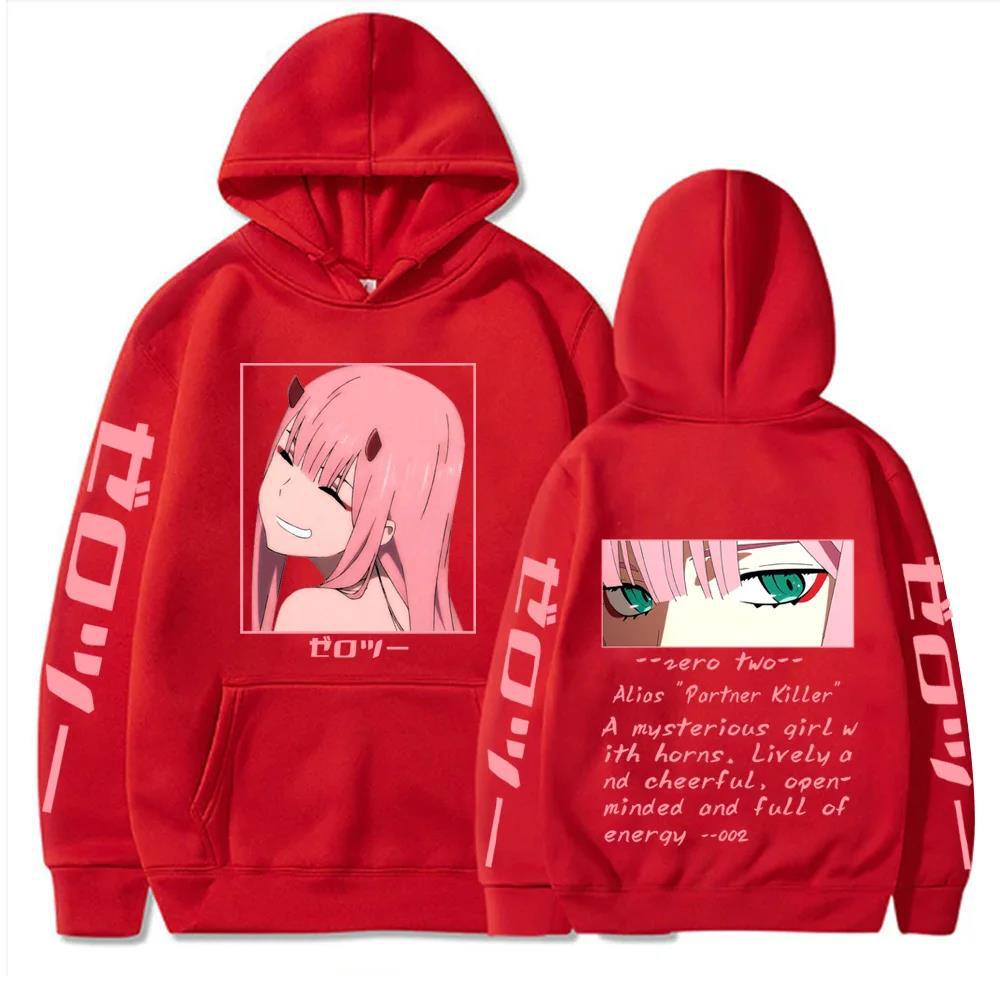 Darling In The Franxx Heißer Anime Hoodie Zero Two Augen Grafik Herbst Winter Fleece Streetwear