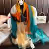2025 Women's Versatile Summer Beach Shawl: Lightweight Gauze Cape for Travel & Seaside Vacations