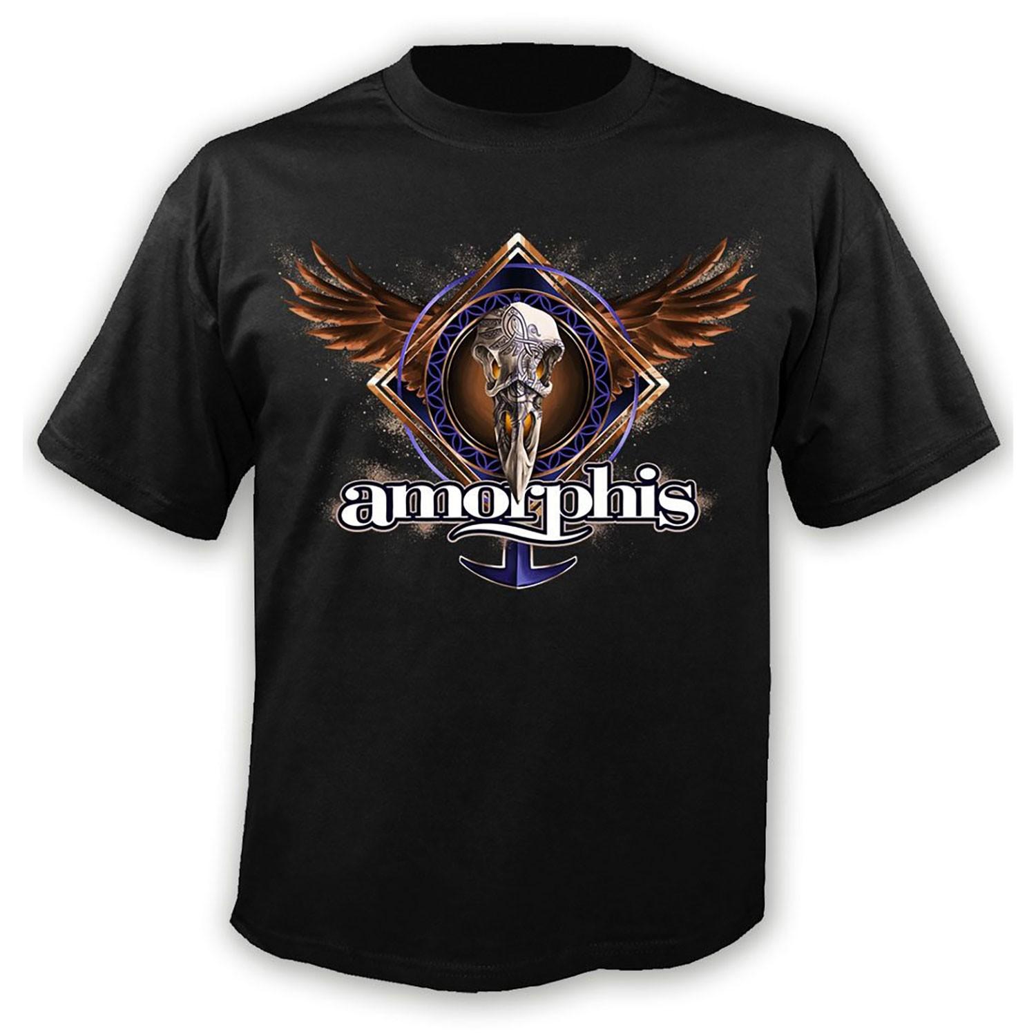 Mens Amorphis Wings T-shirt Medium Black S