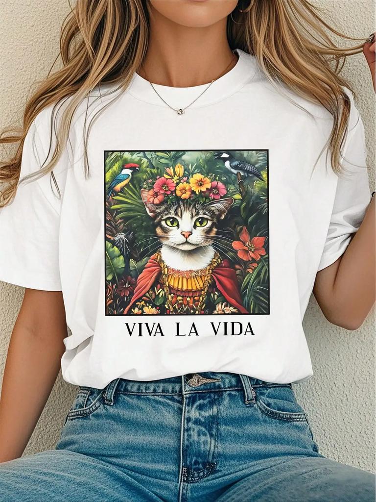 Women's Plus Size T-shirt Graphic Unisex Clothing Loose-fitting and Casual Short Soft and Comfortable Breathable Sports Al
