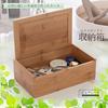 Pureseek Bamboo Storage Box with Lid, Organizer, Storage Box, Small Item Storage Box, Retro, Long, Mask Storage Case (1)