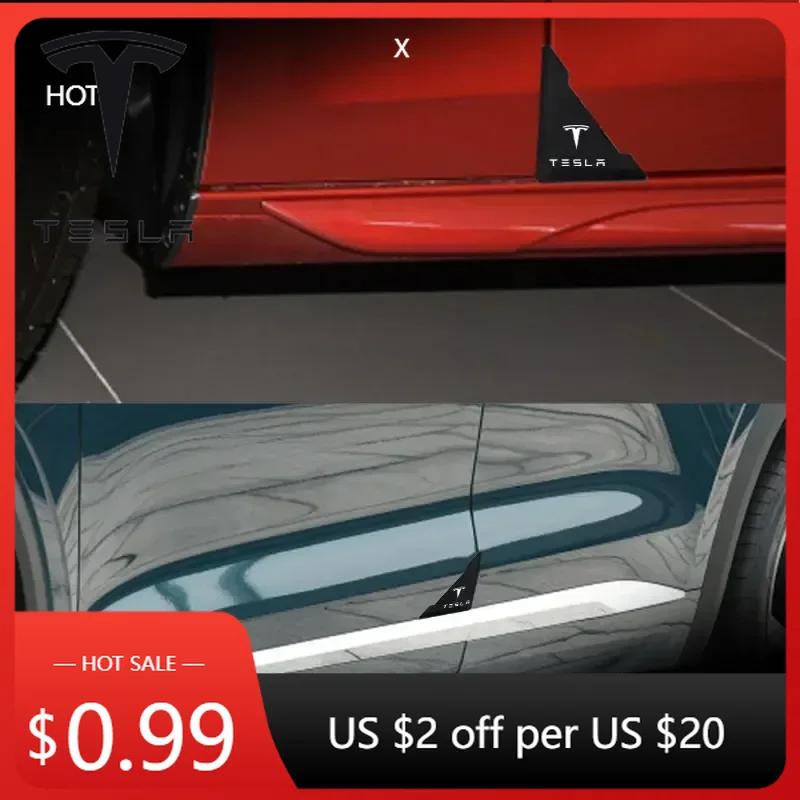 Car Sticker 2025 New Tesla 2pcs Car Door Corner Protection Sticker Anti-Collision Protector For Tesla model 3 model X Y style MO