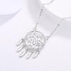 New Arrival Sterling Tone Dream Catcher Pendant Necklace Cross Chain Hollow Tassel Leaf Clavicle Chain FemaleTrendy Necklaces