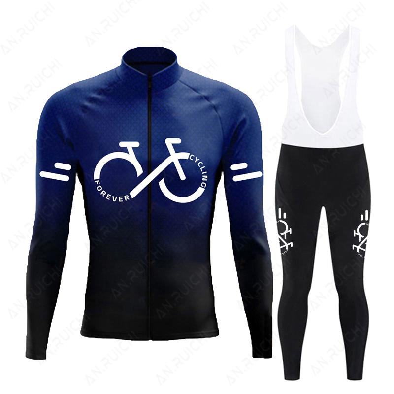 Fluorescent Color  Long Sleeve Cycling Clothing MTB Bike Uniform Maillot Ropa Ciclismo Men Bicycle Wear 2026 Autumn Breathable Cycling Suit Set