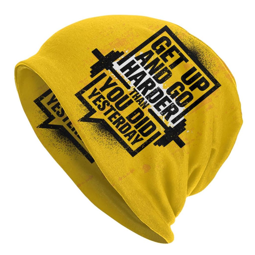 Custom No Pain No Gain Skullies Beanies Caps Unisex Winter Warm Knitted Hat Hip Hop Bodybuilding Fitness Gym Bonnet Hats Cap