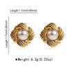 Vintage Geometric Earrings Hong Kong Style Elegant Gold Pearl Exquisite Stud Earrings Women Fashion Ear Jewelry