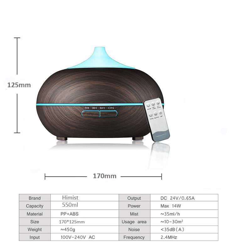 

Ультразвуковой диффузор аромата эфирного масла с 7 светодиодами, увлажнитель воздуха, генератор тумана, пульт дистанционного управления, ароматерапевтический диффузор UK