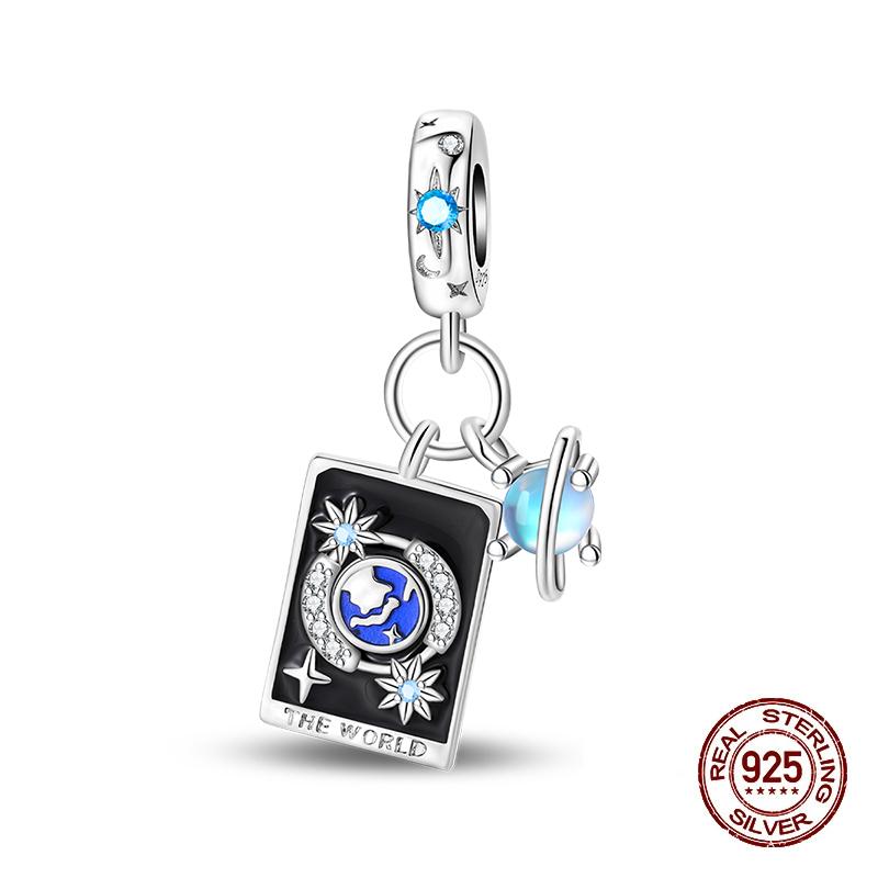 Copper Tarot Collection Pendant Diy Queen Scepter Beads Fit 3Mm Original Bracelet Jewelry Birthday Party Gifts