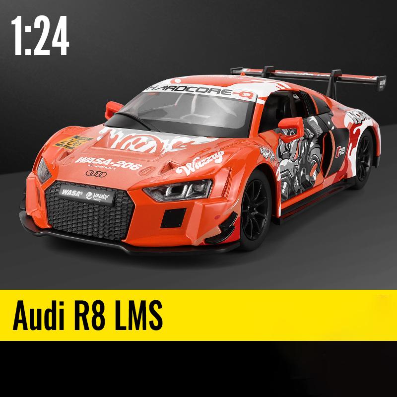 1:24 BMW M4 GT3 Leichtmetall-Sportwagenmodell Diecasts Metall-Rennwagenfahrzeuge Modell Simulation Sound Licht Sammlung Kinderspielzeug Geschenk