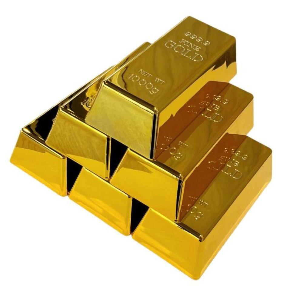 Ideales Geschenk Simulation Fälschung Goldbarren Glitzernder Türstopper Goldener Ziegel Filmrequisite Briefbeschwerer Goldbarren Sparschwein Heimdekoration
