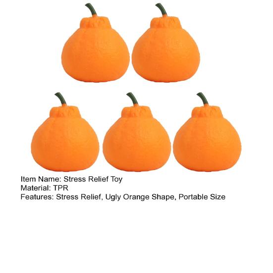 2/3/5 Stück Stressabbau Hässliches Orangen-Spielzeug Dekompression Dekopon Stressball Anti-Angst Simulation Obst Quetsch-Sensorisches Fidget Spielzeug