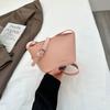 Premium Texture Simple and Versatile Solid Color Small Square Bag Women's Lychee Pattern Soft Leather Light Temperament Exquisite Messenger Bag