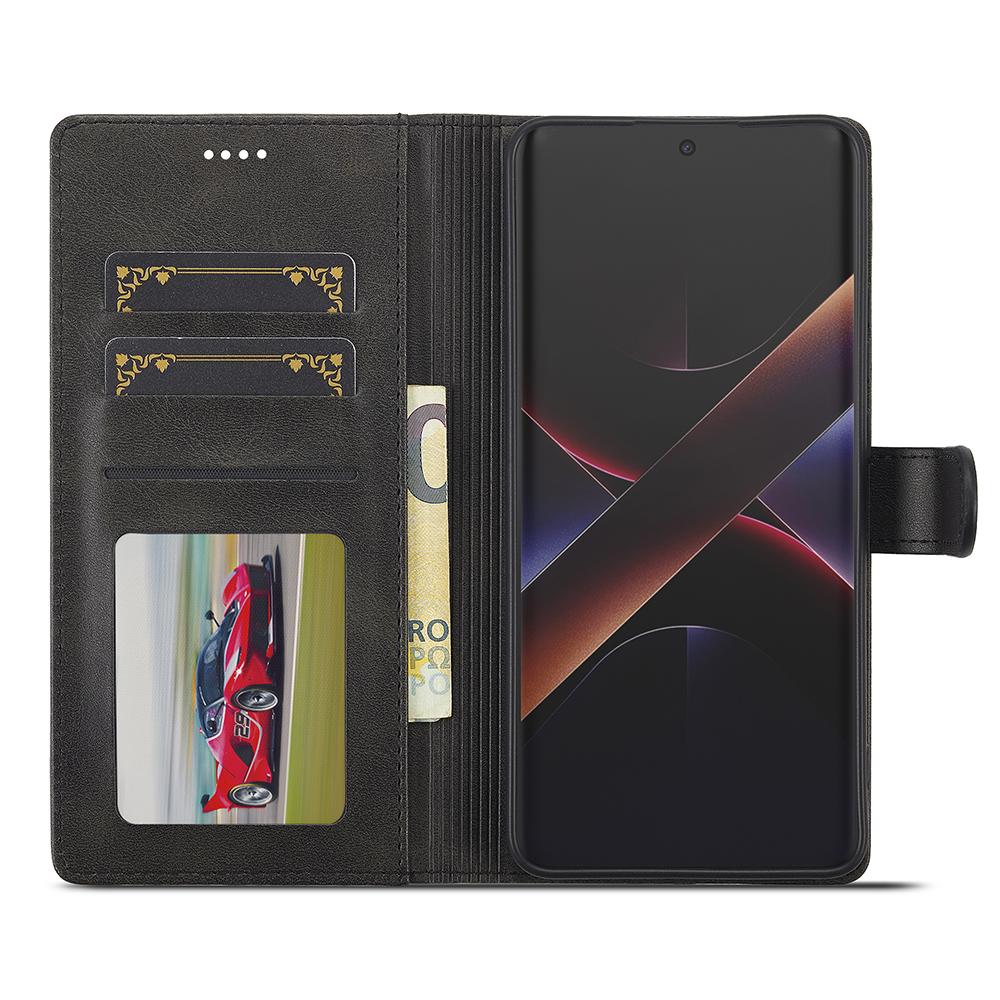 LC.IMEEKE For Xiaomi Poco X7 Pro 5G Case Calf Texture PU Leather Stand Wallet Phone Cover