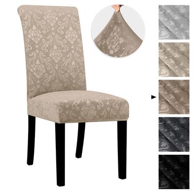 New Velvet Jacquard Chair Cover Spandex Dining Chair Cover Elastic Stretch Seat Cover For Hotel Restaurant Home Decoration