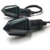 Universal 4Pcs Motorcycle Turn Signals Double Color Led Yellow Amber Flowing Blinker and Blue Daytime Running Indicator   (Black)