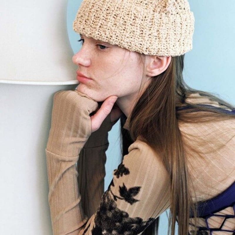 AWESOME NEEDS SS CAT KNIT HAT_BEIGE