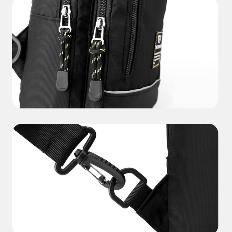 Men Sling Backpack Cross Body Chest Shoulder Bag Rucksack with USB Charging Port Travel Nylon Male Small Rucksack Messenger Bags