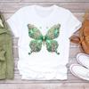 (Asian Size)  Print Lady T Shirt Trend Butterfly Trend 90s  Fashion Women Clothing Casual Top Short Sleeve Tee Female Graphic T-shirts