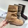 Unsichtbare Absatzsteigerung CM Schneestiefel Damen Winter Neu Innen Absatzsteigerung Zigarettenstiefel Kurze Stiefel Mode Baumwollschuhe Damenstiefel