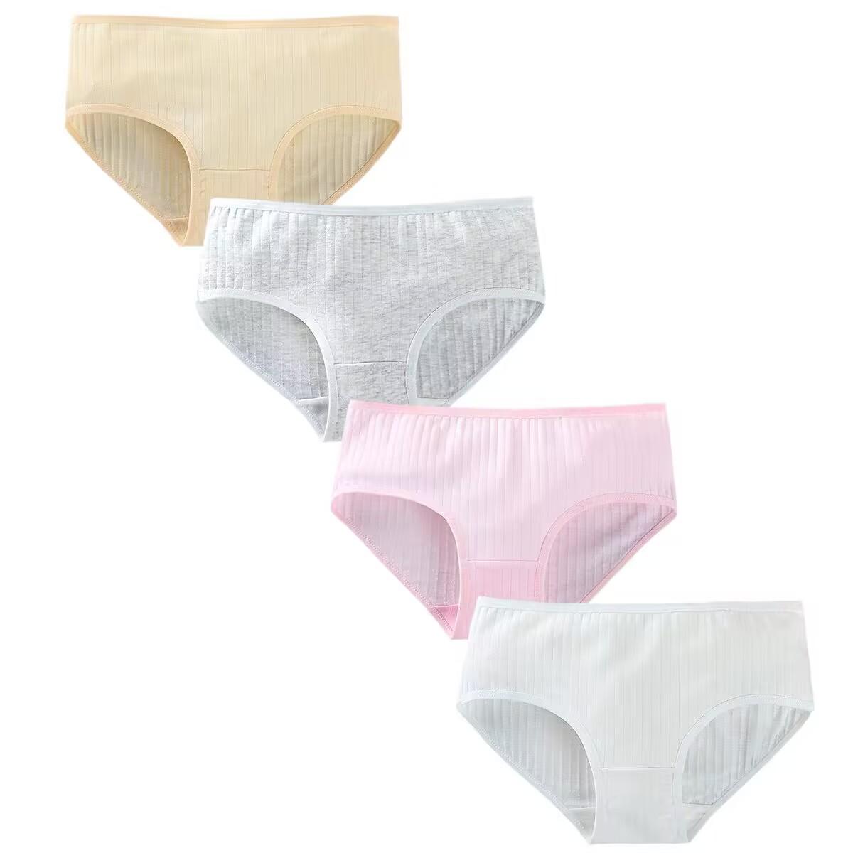 

4 шт. нижнее белье для девочек-подростков, хлопковые трусы, дышащие трусики 8-14 лет one size