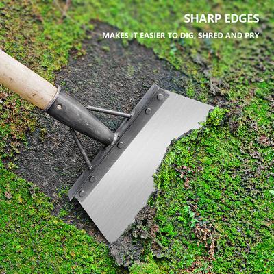 30cm Metal Weed Cleaning Shovel Stainless Steel Cleaning Shovel for Moss Multifunctional Outdoor Garden Shovel Farm Weeding Tool