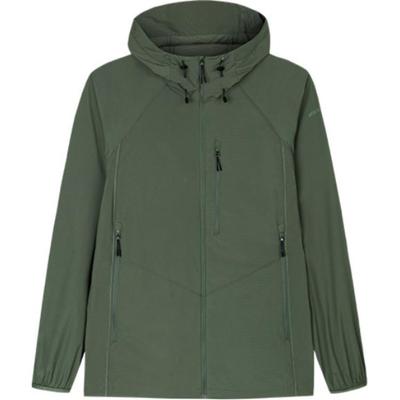 Champion Series Outdoor Sun Protection Solid Color Windbreaker With Hood Long Sleeve Men Outerwear Monkey-Green 152430610-2