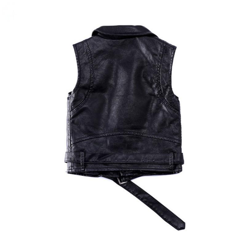 Chaleco Infantil para Niños Chaleco Chaqueta para Niños Primavera Otoño Liso Chaleco Infantil Niño Cuero PU Sin Mangas Ropa Exterior
