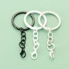 10 Pieces Colorful Metal Keychain Rings with Chains and Clasps for Keys Fashionable Key Holders Jewelry Accessories