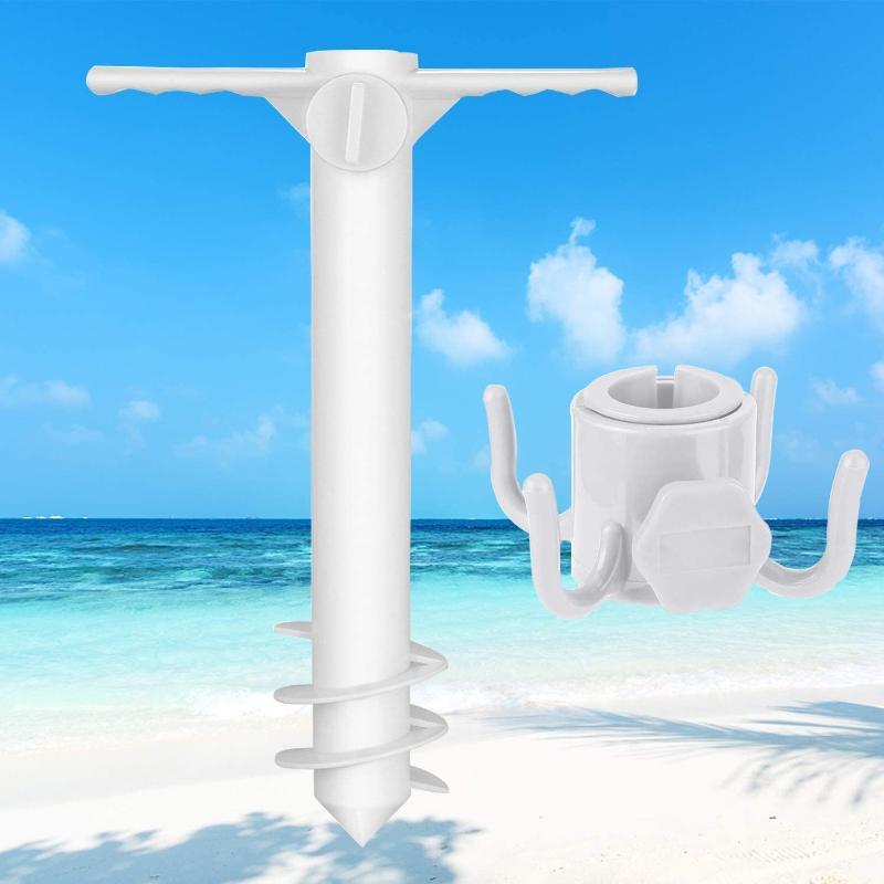 Beach Umbrella Sand Anchor Heavy Duty Adjustable Stable Umbrella Base Holder for Beach Outdoor Picnic Trips
