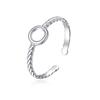 Women's Adjustable Twisted Stainless Steel Braided Ring