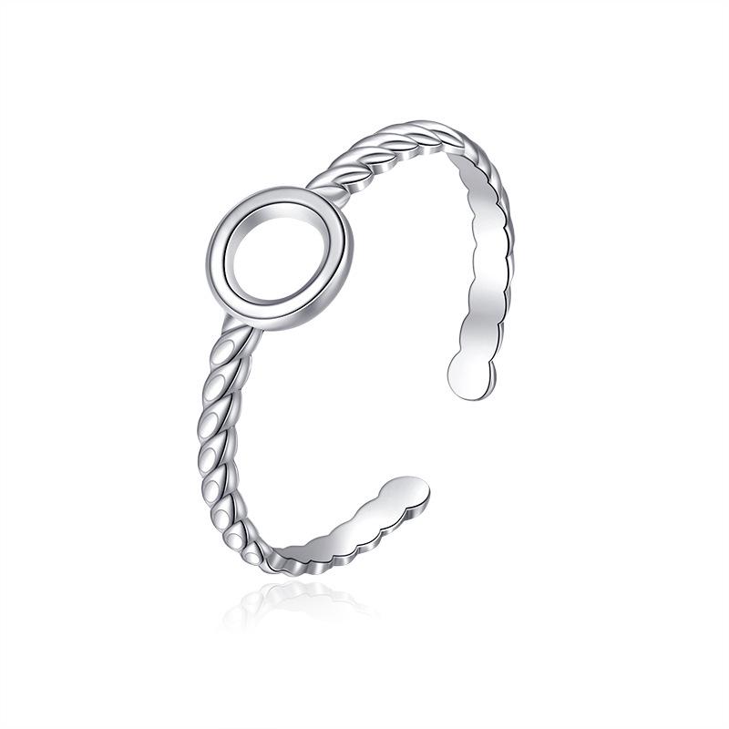 Women's Adjustable Twisted Stainless Steel Braided Ring