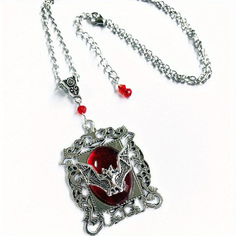 Geometric Graphical Retro Gothic Bat Necklace Pendant, Punk Men's and Women's Multifunctional Jewelry Accessory