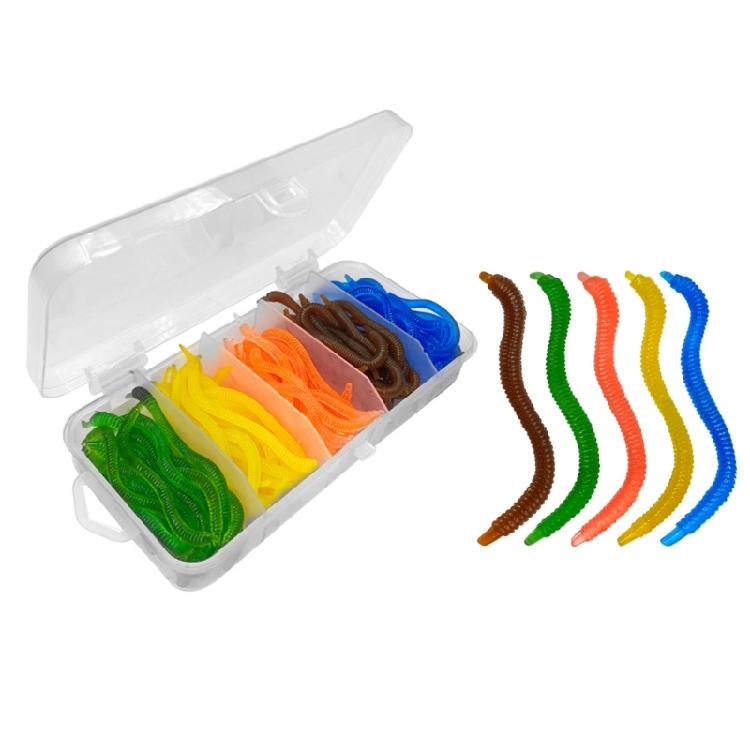 100Pcs Flexible Soft Lures Baits  Artificial Baits Soft Earthworms Baits Insect Fishing Lures Fishing Tackle Accessories 1