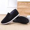 Winter men's shoes old Beijing cloth shoes men's one-pedal single shoes breathable beef tendon sole high-top seasonal velvet black cotton shoes