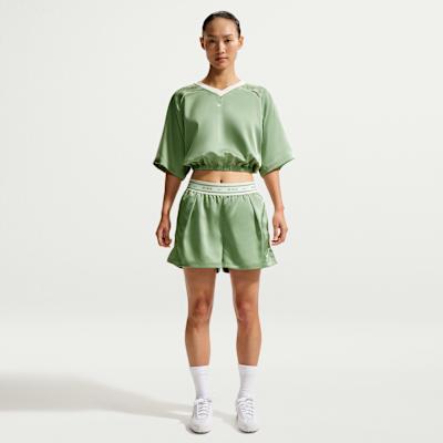 Women's Nike T Shirts Women's Green V Neck Moderate