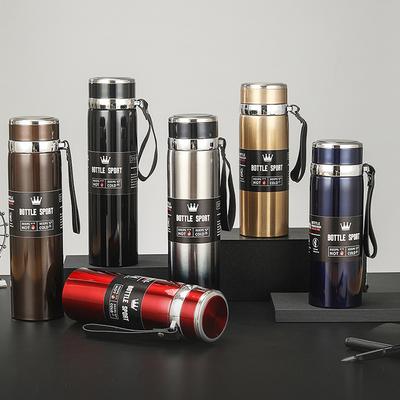 Isolierbecher aus Edelstahl, Reisebecher für Outdoor und Auto, Becher mit großem Fassungsvermögen, Thermoskanne, doppelschichtige Wasserflasche aus Edelstahl, 1000 ml