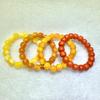 Imitation Beeswax Bracelet with White Flower Honey, Chicken Fat Yellow, Caramel, Orange Peel Beads for Men & Women.