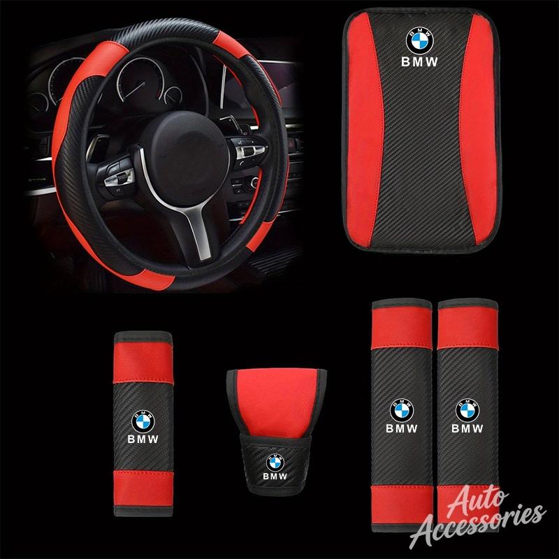 Car Armrest Pad Steering Wheel Cover Seat Belt Shoulder Cover Shift Grip Cover For BMW M2 M3 M4 M5 E46 E90 E60 F10 F30 E36 Sport