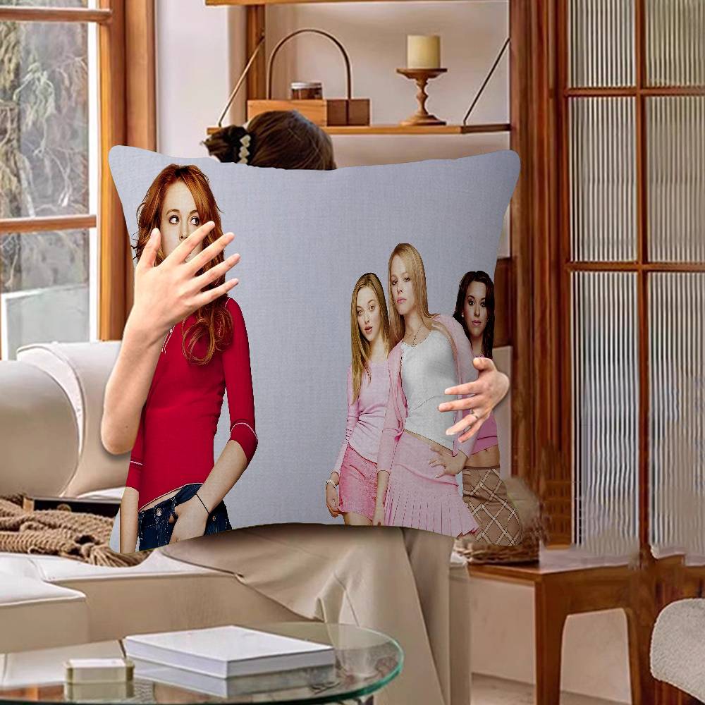 M-mean Girls Movie Office Cushion Pillowcase Car Cushion Cover45X45CM Lumbar Pillowcase Sofa Pillowcover