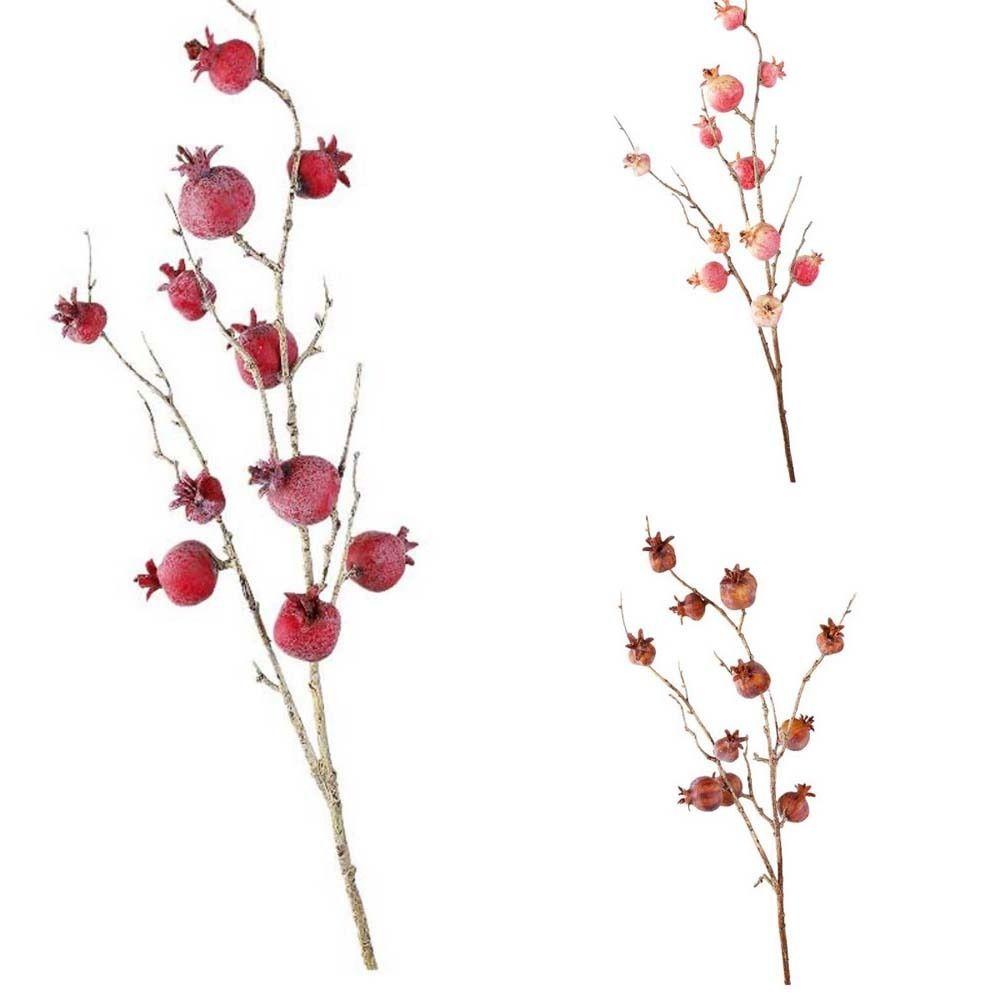 Künstliche Granatenzweige Plastik-Bonsai Falsche Blumen Schaumstoff-Früchte Zweige Handgefertigt Elegante Kunstpflanzen