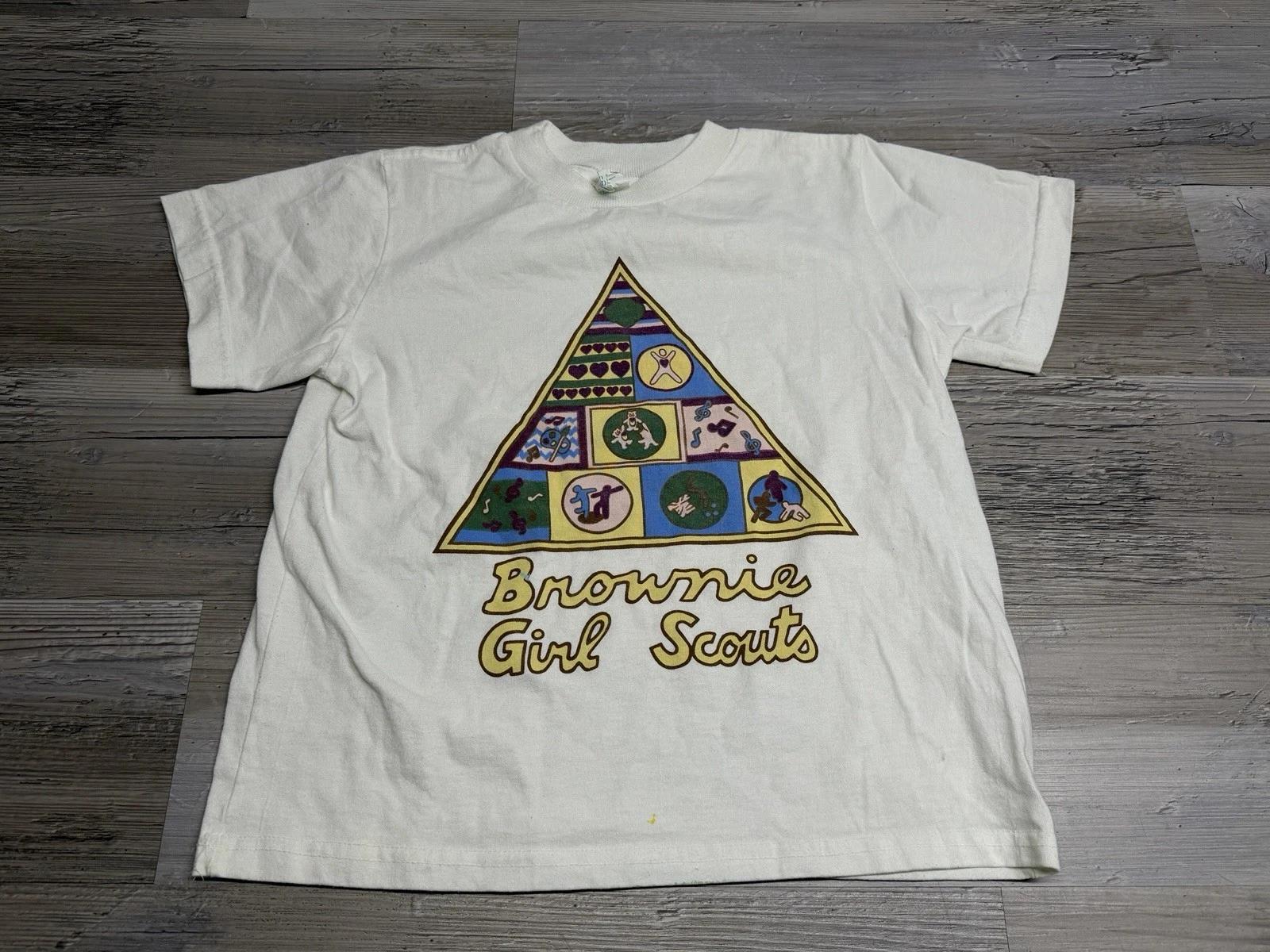 

Vintage 90’s Brownie Girl Scouts T-Shirt Size Youth Large White Graphic T-Shirt XL