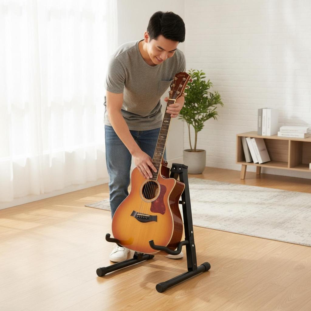 A-Shaped Guitar Stand Portable Folding Space-Saving Foldable