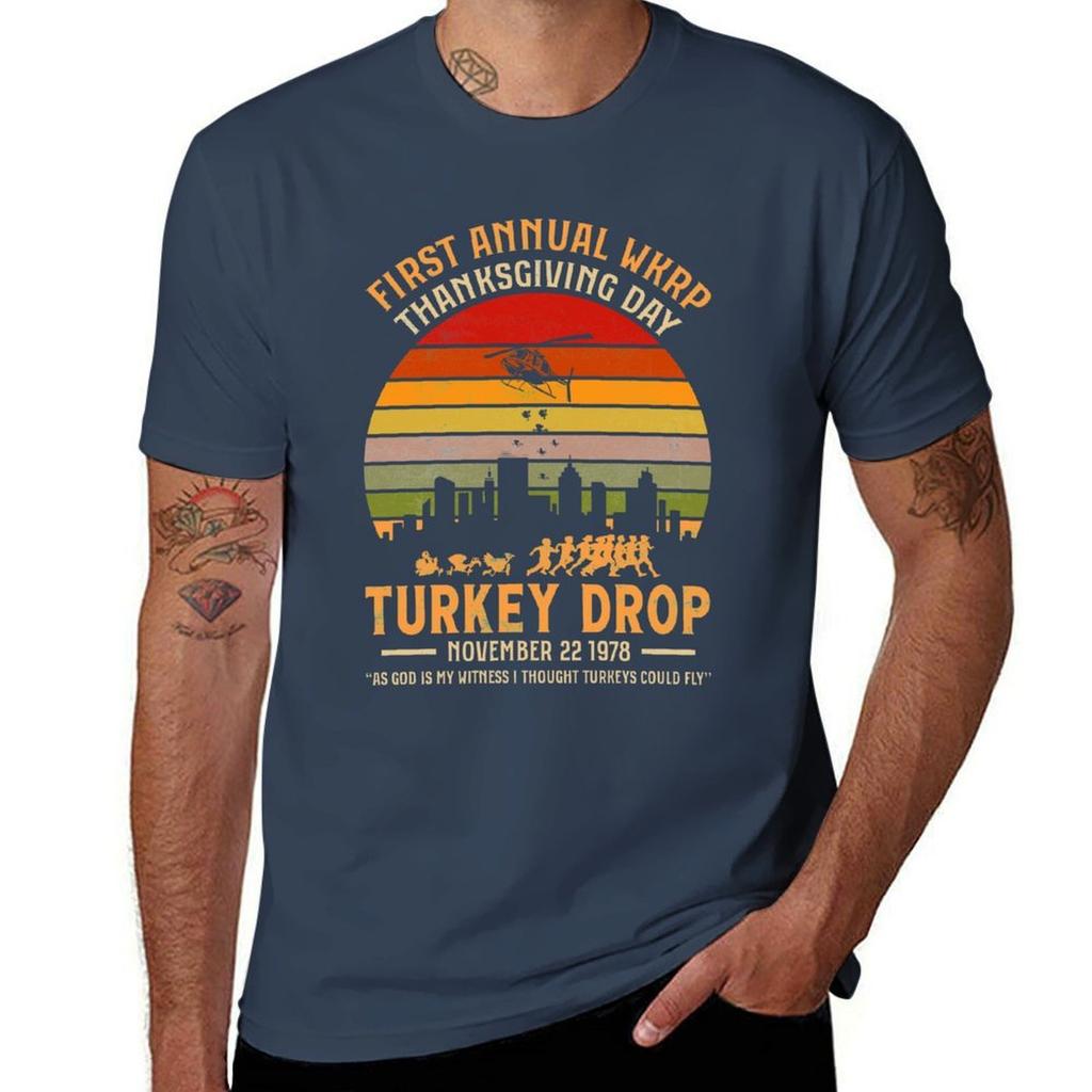 First Annual Wkrp Thanksgiving Day Turkey Drop Tshirt Holiday Vacation Tee Shirt