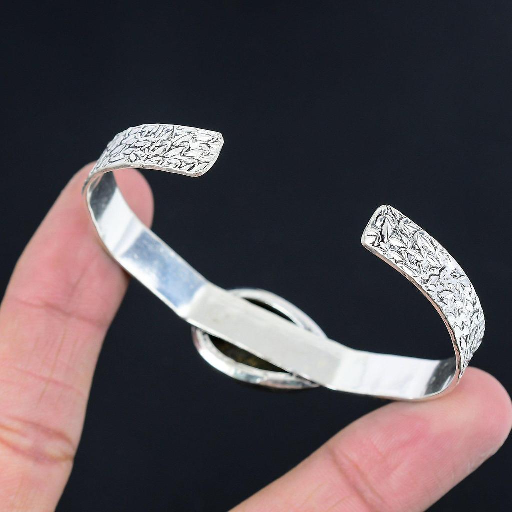 Sisters Day Sale Natural Rainforest Jasper 925 Sterling Silver Bangle Bracelet